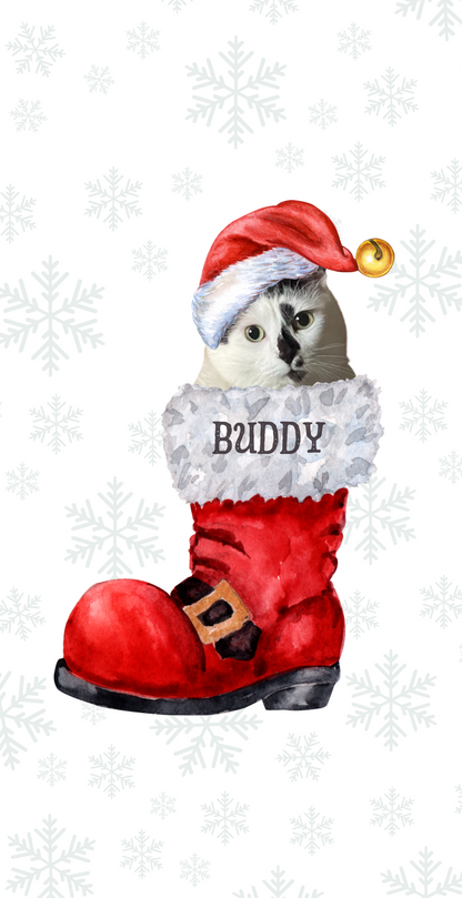 Pet Ornament with Santa Hat in Santa's Boot