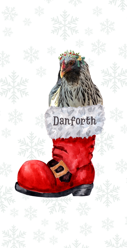 Pet Ornament with Wreath Headband in Santa Boot