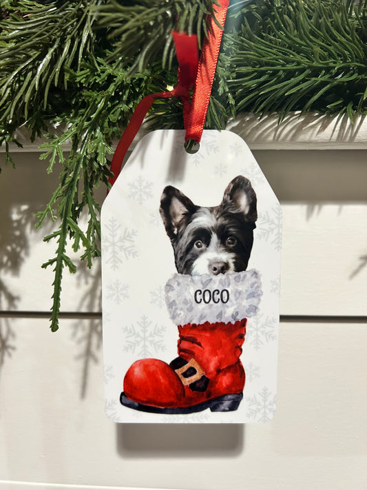Pet Ornament in Santa Boot