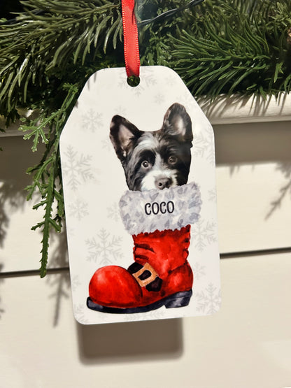 Pet Ornament in Santa Boot